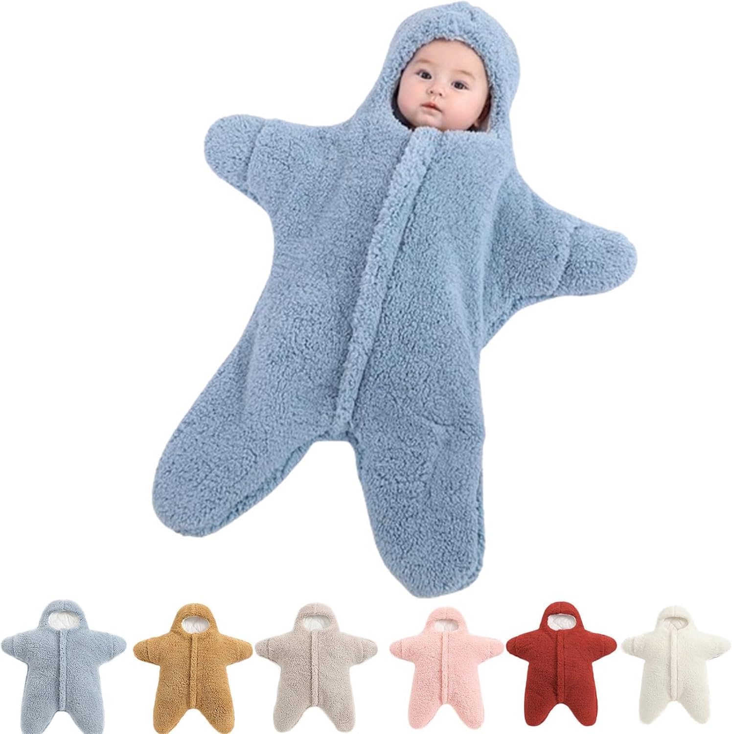 Zureto Baby Starfish Onesie, Thick Fleece Wearable Starfish
